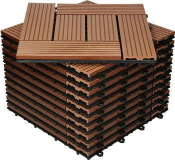 ECD Germany 55er Set WPC Balkonfliese Mosaik 30x30cm 5m²
