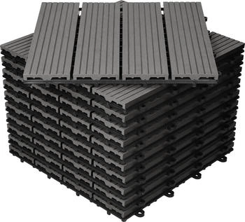 ECD Germany WPC Balkonfliese Fliesen Anthrazit 1m²
