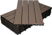 Ecd Germany Wpc Terrassenfliesen 60x30 Cm/30 St&uuml;ck=5m2, Dunkelbraun, Geriffelt,