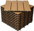 ECD Germany WPC Balkonfliese Fliesen Holz 30x30 cm Teak