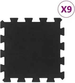 vidaXL Bodenfliesen aus Gummi 9 Stk. Schwarz 16 mm 30x30 cm (155670)