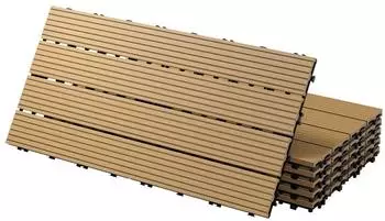 ECD Germany 33xWPC Balkonfliese Fliesen 30x30cm Dunkelbraun 3m²