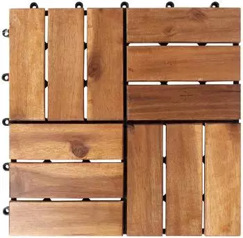 HAC24 HAC24 Klickfliesen Holzfliesen Akazien Holz Balkonfliesen Steckfliesen 88 Stück 30x30 cm Akazienfliesen = 8m² (178347582)