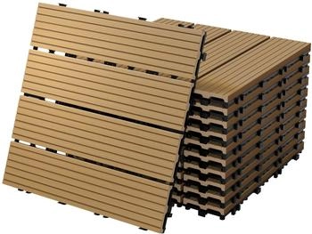 ECD Germany WPC Balkonfliese Fliesen Holz Teak 2m²