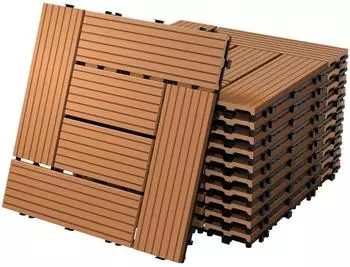 ECD Germany 44er Set WPC Balkonfliese Mosaik 30x30cm 4m²