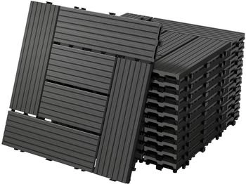 ECD Germany WPC Balkonfliese Mosaik Anthrazit