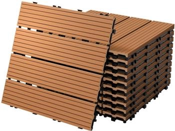 ECD Germany 55x WPC Balkonfliese Fliesen 30x30 cm Hellbraun 5m²