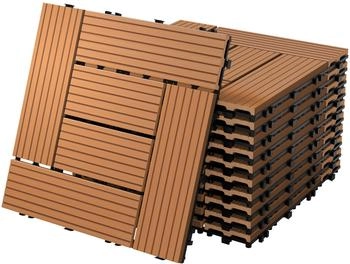 ECD Germany WPC Balkonfliese Mosaik Hellbraun 1m²