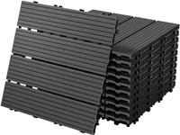 Ecd Germany Wpc Terrassenfliesen 30x30 Cm/44 Fliesen=4m2, Anthrazit, Geriffelt,