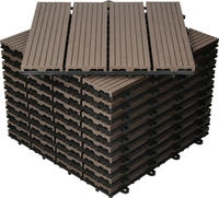 Wpc Terrassenfliesen 30x30 Cm/55 Fliesen=5m2 Dunkelbraun Geriffelt, Holzoptik,