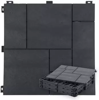 e-floor Terrassenfliesen, Dunkelgrau, 30x30x1.5 cm, 6 Stück