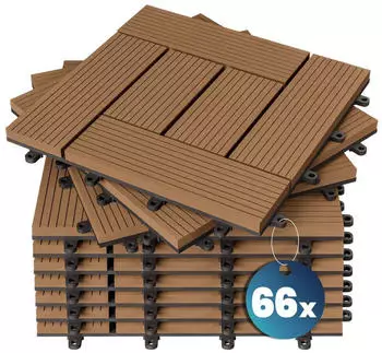 Casaria WPC Fliesen Mosaik Terrakotta 30x30cm 66er-Set (995162)