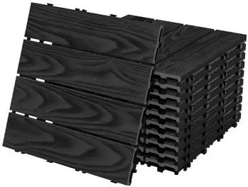ML-Design WPC Klickfliesen 30x30cm 55 St&uuml;ck Holzoptik Anthrazit (490017894)