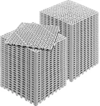 VEVOR PVC-Drainagefliesen Grau Rutschfest 30x30x1,5cm, 55 Stück