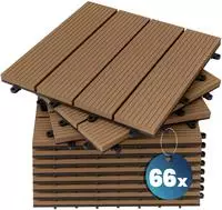 Wpc Fliesen 1m2-6m2 Terrassenfliesen Set Holzfliesen 30x30cm Balkon Pool Garten 66x