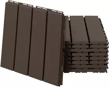 Outsunny Klicksystem + Drainagefunktion braun 9er-Set 30 x 30 cm