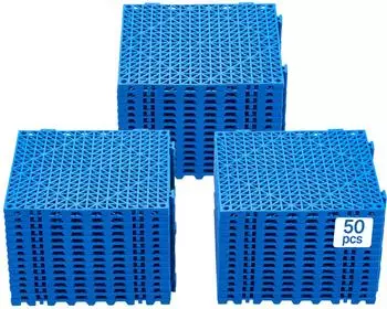 VEVOR Drainage-Bodenfliesen PVC 30x30cm Blau, 50 Stk.