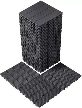 VEVOR Klickfliesen 30x30cm Kunststoff dunkelgrau, 36er-Set (ALSL300-300-36(SH))