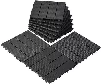 VEVOR Terrassenfliesen 10er-Set 30 x 30 cm Dunkelgrau