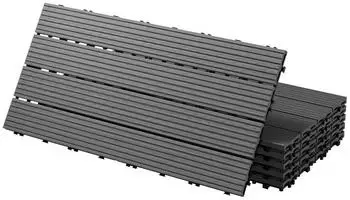 ECD Germany 12x WPC Balkonfliese Fliesen Holz 60x30cm 2m² anthrazit