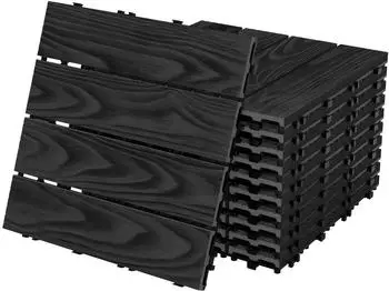 ML-Design WPC Terrassenfliesen 30x30cm 22er Set 2m² anthrazit