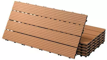 ECD Germany WPC Klickfliese 60 x 30 cm hellbraun (18 Stück)