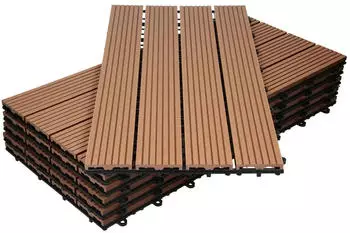 ECD Germany Terrassenfliesen 60x30cm (24er Set) hellbraun