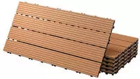 Ecd Germany Wpc Terrassenfliesen 60x30 Cm/12 St&uuml;ck=2m2, Hellbraun, Geriffelt,
