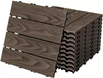 ML-Design WPC Terrassenfliesen 30x30cm 22er Set 2m² dunkelbraun