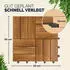 Casaria Interlocking acacia wood decking boards, 30 x 30 cm 66 pieces