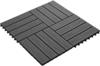 vidaXL Terrassenfliesen tiefgeprägtes WPC schwarz 30 x 30 cm (11 Stück)