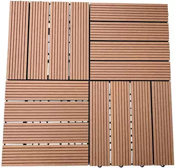 Home Deluxe WPC-Fliesen 30 x 30 cm teak (99 Stück)