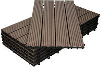 Ecd Germany Wpc Terrassenfliesen 60x30 Cm/24 St&uuml;ck=4m2, Dunkelbraun, Geriffelt,