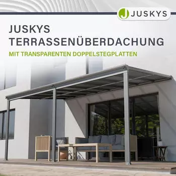 Juskys Borneo 5 x 3 m dunkelgrau – Robuste Konstruktion aus Aluminium