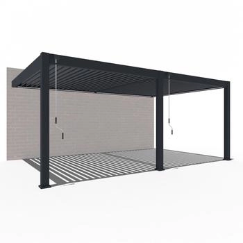 Weide Deluxe Plus Wand Pergola Aluminium 4 x 6m anthrazit – Großzügiger Schattenspender für vielseitige Nutzungsmöglichkeiten