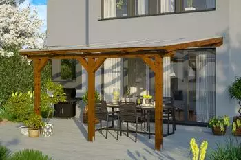 Skan Holz Bormio 434 x 250 cm Nussbaum Polycarbonat-Doppelstegplatten Klar