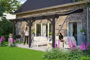 Skan Holz Venezia mit Mittelpfosten Breite 541 cm-541 x 389 cm-anthrazit