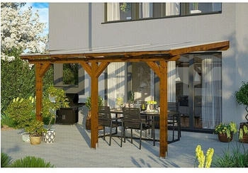 Skan Holz Bormio 434 x 350 cm Nussbaum Polycarbonat-Doppelstegplatten Klar