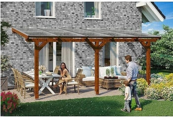 Skan Holz Bormio 541 x 300 cm Nussbaum Polycarbonat-Doppelstegplatten Klar