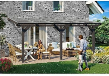 Skan Holz Bormio 541 x 400 cm Anthrazit Polycarbonat-Doppelstegplatten Klar