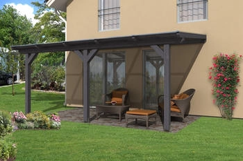 Skan Holz Andria aus Leimholz mit Mittelpfosten Breite 541 cm-541 x 300 cm-anthrazit