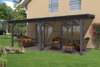 Skan Holz Andria aus Leimholz mit Mittelpfosten Breite 648 cm-648 x 350 cm-anthrazit