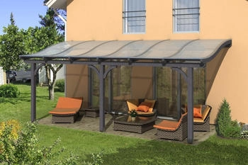 Skan Holz Venezia mit Mittelpfosten Breite 648 cm-648 x 239 cm-anthrazit