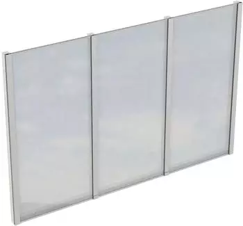 Skan Holz Seitenwand aus Polycarbonat für Terrassenüberdachungen, freistehend, weiß (210527-11)