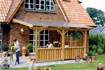 Skan Holz Brüstungsgeländer für Terrassenüberdachung Douglasie Natur 220 x 84 cm (209538-00)