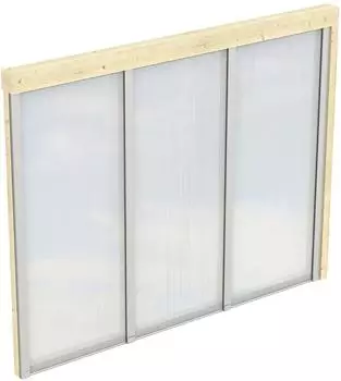 Skan Holz Seitenwand mit Polycarbonatplatten f&uuml;r Terrassen&uuml;berdachungen, Natur (210558-00)
