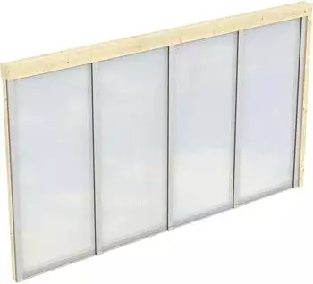 Skan Holz Polycarbonat-Seitenwand für Terrassenüberdachungen, Wandanbau, Naturbelassen, 355 x 200 cm (210572-00)
