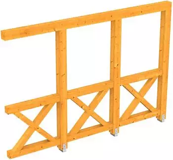 Skan Holz Andreaskreuz-Seitenwand Terrassen&uuml;berdachung Leimholz Eiche hell, 305x210cm