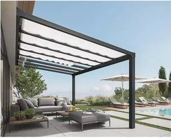 Palram Stockholm Sonnensegel f&uuml;r Terrassen&uuml;berdachung 340x810cm, 11 Bahnen