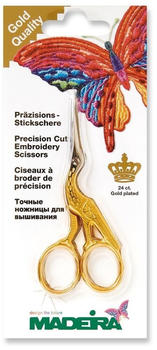 Madeira Präzisions-Stickschere Storchdesign (vergoldet/ 9,5 cm)